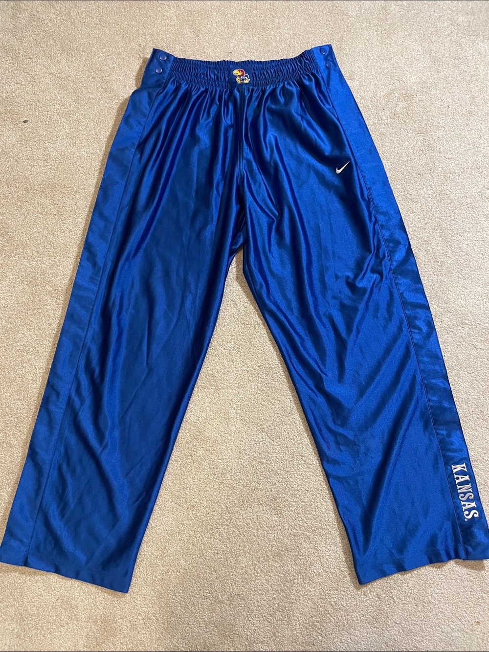 Vintage Nike Kansas Jayhawks Tearaway Basketball Warm-Up Pants